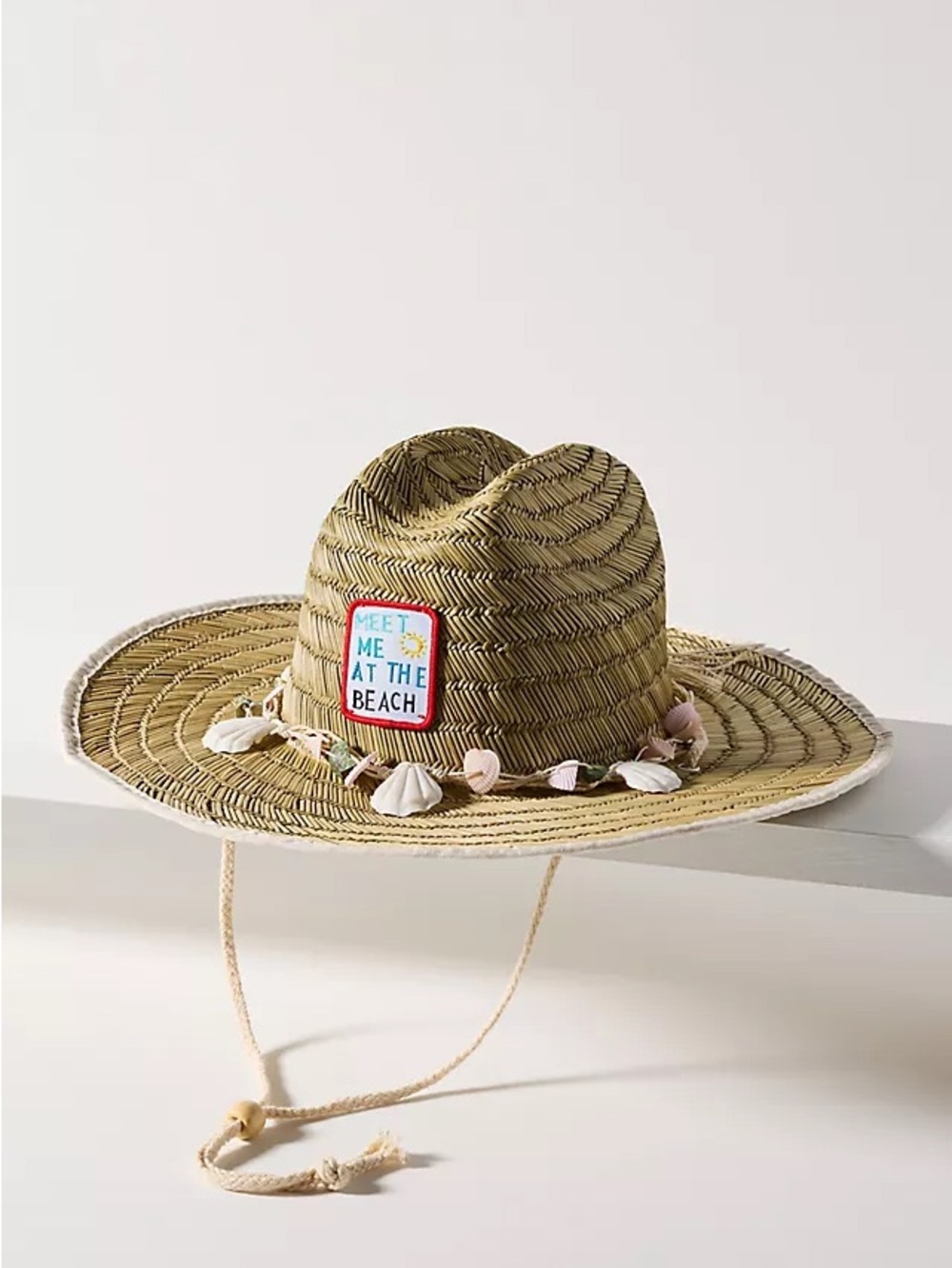 Anthropologie Lucky Zone Patch Lifeguard Straw Sun Hat NWT ☀️🌊